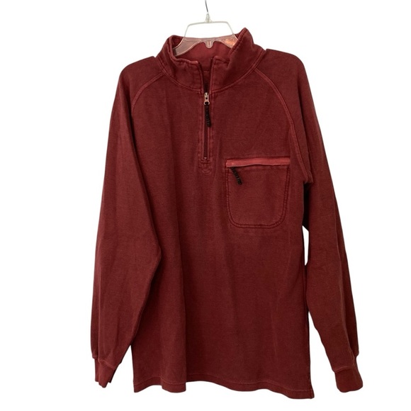 Cabela's Outdoor Gear 1/4 Zip Cotton Pullover Hunting Shirt Maroon (Size L) - Picture 2 of 10